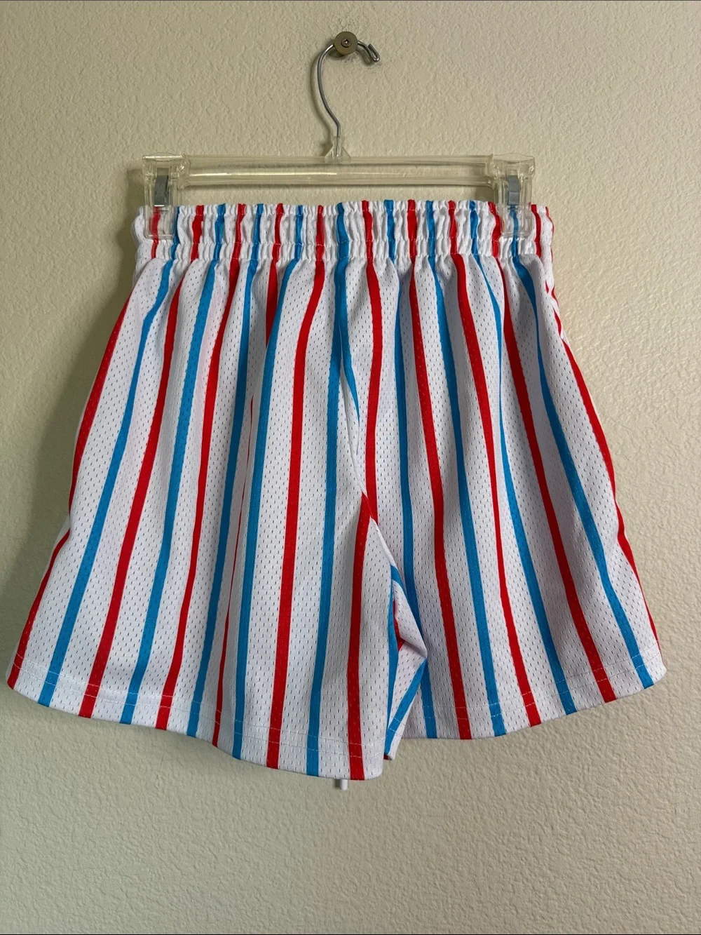 Bucket squad cherry ice shorts Striped Red & Blue Mesh Athletic kids XS
